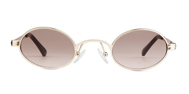 Calanovella Slim Oval Sunglasses Men Women Brand Designer Gold Frame