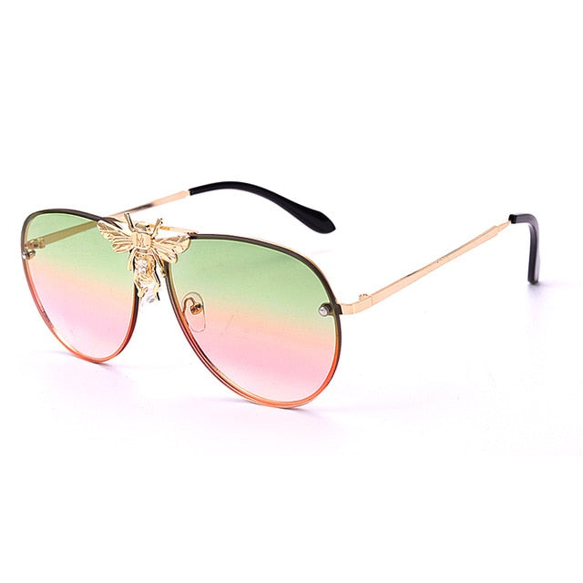 Calanovella Round Sunglasses Stylish Oval Round Pilot Sunglasses with Bee Cool Pilot with Stylish Bee Vintage Eighties Retro 2020 UV400 for Men Women black,brown,red,green pink,pink blue,blue yellow,purple pink 39.99 USD