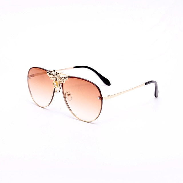 Calanovella Round Sunglasses Stylish Oval Round Pilot Sunglasses with Bee Cool Pilot with Stylish Bee Vintage Eighties Retro 2020 UV400 for Men Women black,brown,red,green pink,pink blue,blue yellow,purple pink 39.99 USD