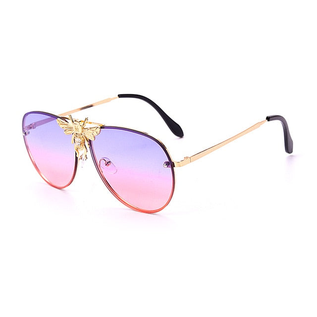 Calanovella Round Sunglasses Stylish Oval Round Pilot Sunglasses with Bee Cool Pilot with Stylish Bee Vintage Eighties Retro 2020 UV400 for Men Women black,brown,red,green pink,pink blue,blue yellow,purple pink 39.99 USD