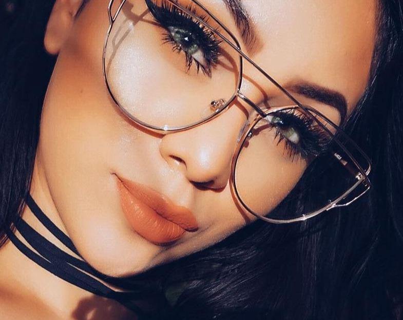 Calanovella Cat Eye Sunglasses fot Women Brand Design 90s Vintage Pink Gold Metal Frame Cateye Clear Eyeglasses - Calanovella.com