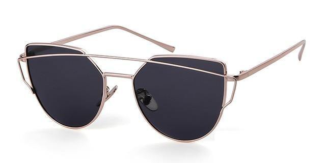 Calanovella Cat Eye Sunglasses fot Women Brand Design 90s Vintage Pink Gold Metal Frame Cateye Clear Eyeglasses - Calanovella.com