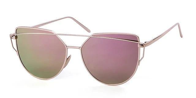 Calanovella Cat Eye Sunglasses fot Women Brand Design 90s Vintage Pink Gold Metal Frame Cateye Clear Eyeglasses - Calanovella.com