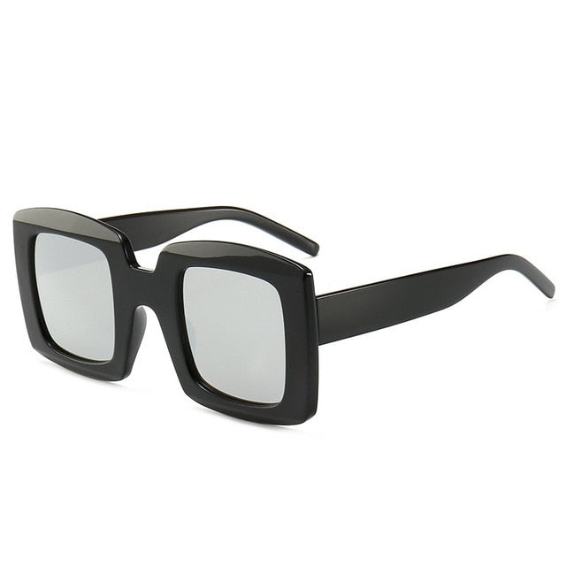 Calanovella Retro Oversized Square Sunglasses Designer Vintage Translucent Shades UV400