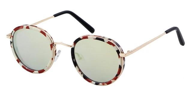 Calanovella Fashion Vintage Round Sunglasses Designer Marble Frame