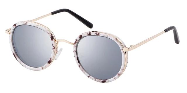 Calanovella Fashion Vintage Round Sunglasses Designer Marble Frame