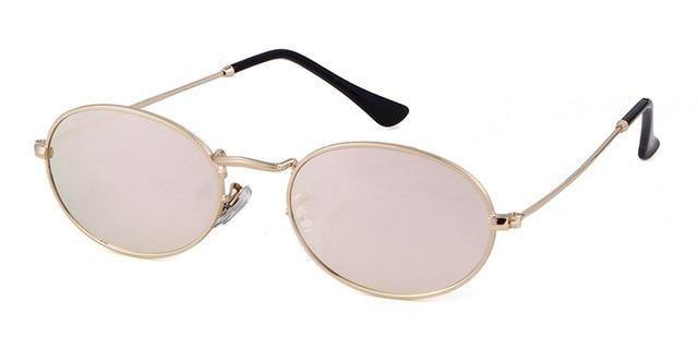 Calanovella Round Oval Sunglasses Men Women Small Vintage Retro Pink Red Lens Sun Glasses - Calanovella.com