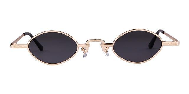 Calanovella Small Oval Sunglasses Retro 90s Slim Rhombus Tiny Frame Sun Glasses - Calanovella.com