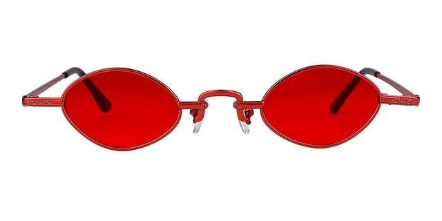 Calanovella Small Oval Sunglasses Retro 90s Slim Rhombus Tiny Frame Sun Glasses - Calanovella.com
