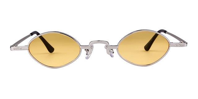 Calanovella Small Oval Sunglasses Retro 90s Slim Rhombus Tiny Frame Sun Glasses - Calanovella.com
