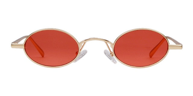 Calanovella Vintage Small Round Oval Pink Sunglasses Men Women Brand