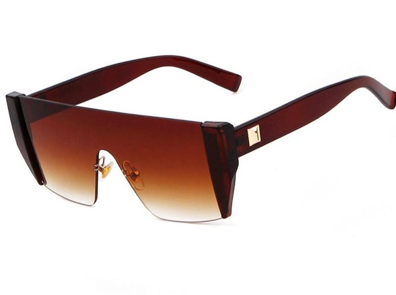 Calanovella Black Square Big Sunglasses for Women Trendy Rimless - Calanovella.com