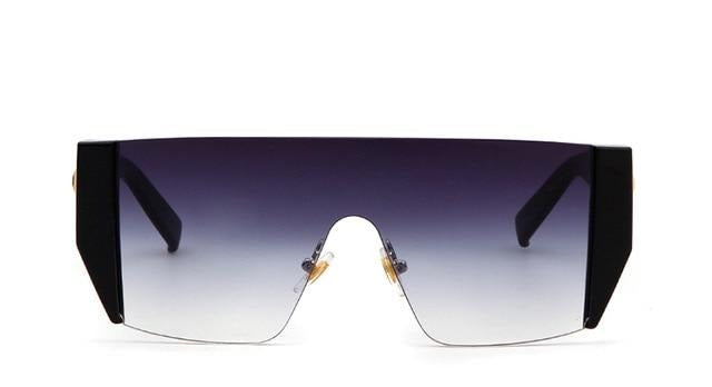 Calanovella Black Square Big Sunglasses for Women Trendy Rimless - Calanovella.com