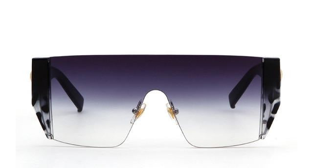 Calanovella Black Square Big Sunglasses for Women Trendy Rimless - Calanovella.com