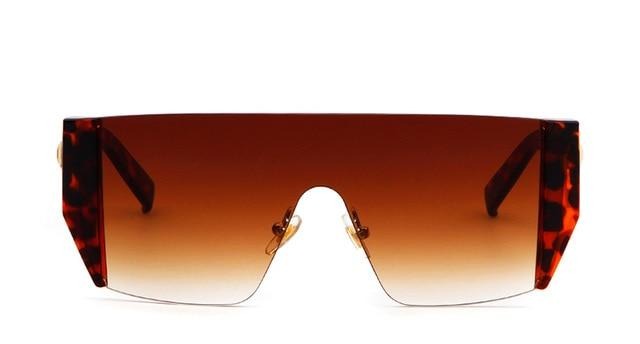 Calanovella Black Square Big Sunglasses for Women Trendy Rimless - Calanovella.com