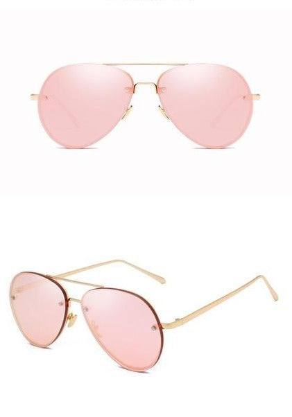 Calanovella Rimless Sunglasses Womens Classic Pilot Fashionable Tinted