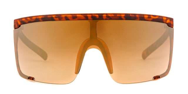 Calanovella Oversized Shield Visor One Piece Windproof Flat Top Sunglasses