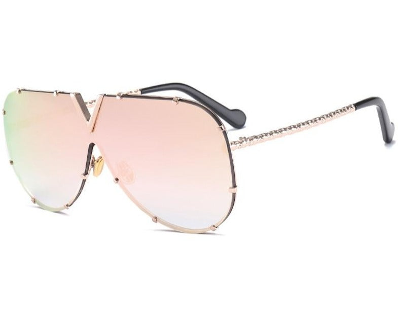 Calanovella Rimless Sunglasses Womens 90s Oversized Cool Pilot Sun