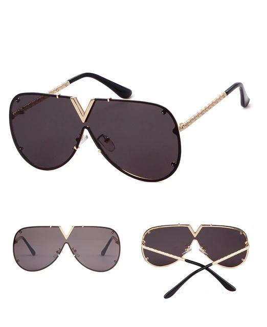 Calanovella Rimless Sunglasses Womens 90s Oversized Cool Pilot Sun
