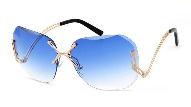 Calanovella Rimless Tint Lens Sunglasses Women's Stylish Square Frameless Sun Glasses - Calanovella.com