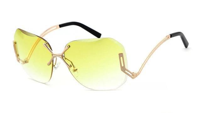Calanovella Rimless Tint Lens Sunglasses Women's Stylish Square Frameless Sun Glasses - Calanovella.com