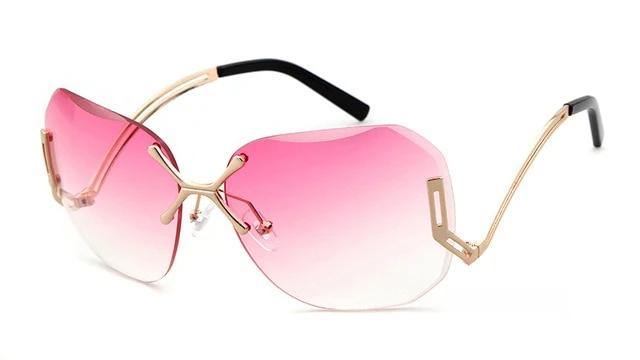 Calanovella Rimless Tint Lens Sunglasses Women's Stylish Square Frameless Sun Glasses - Calanovella.com