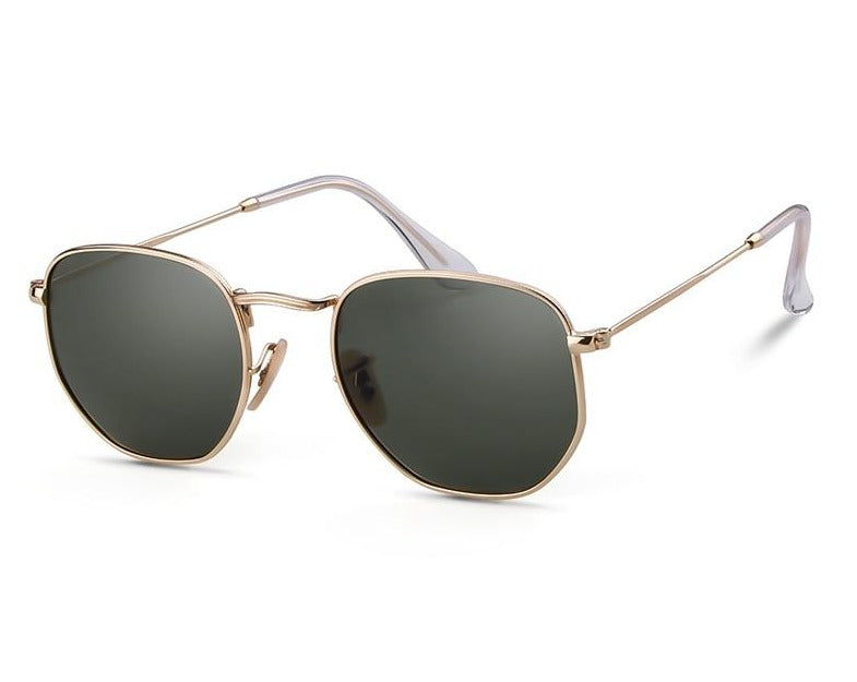 Calanovella Vintage Hexagon Sunglasses Polarized Men Women Brand Design Retro Female Flat Lens Small Frame Sun Glasses Men Shades
