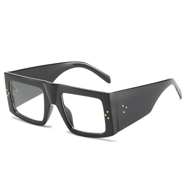 Calanovella Vintage Black Square Sunglasses Women Men Brand Design