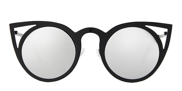 Calanovella Round Cat Eye Sunglasses Women Brand Designer Retro Vintage Pink Mirror Cateye Sun Glasses Female Shades