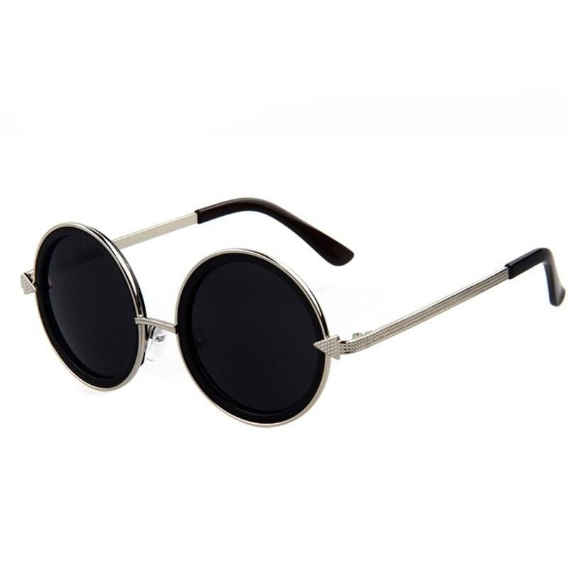 Calanovella Steampunk Round Sunglasses Stylish Classic Oval Round Steampunk Sunglasses with Arrow Cool Oval Round Frame Vintage Eighties Retro 2020 Polarized UV400 for Men Women gray,black,brown,coffee,red gray,gold gray,leopard 39.99 USD