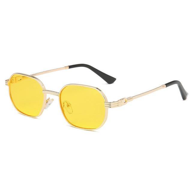 Calanovella Round Oval Sunglasses Men Retro Steampunk Classical Metal Frames UV400 Driving Sun Glasses - Calanovella.com