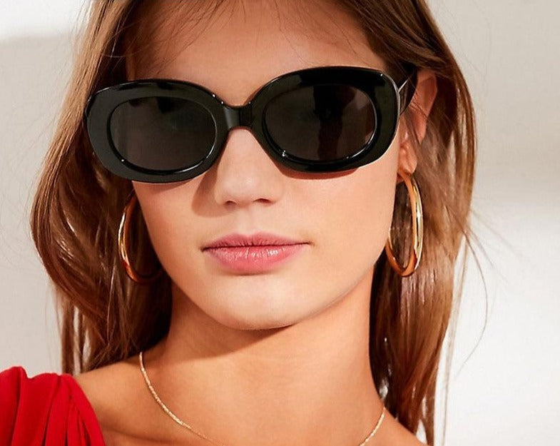 Calanovella Square Sunglasses Women Rivet Brand Design 90s Retro Thick
