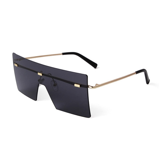 Calanovella Oversized Frameless Sunglasses Women Brand Designer Retro