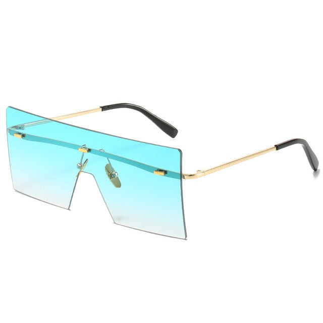 Calanovella Oversized Frameless Sunglasses Women Brand Designer Retro