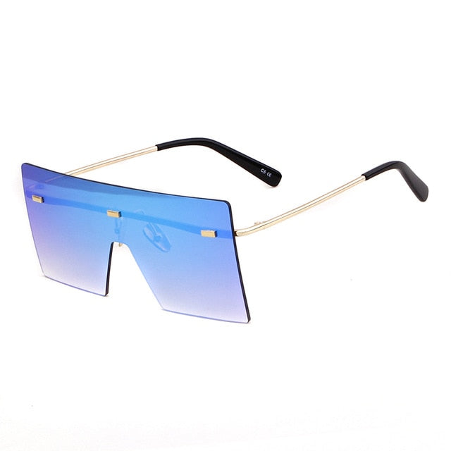 Calanovella Oversized Frameless Sunglasses Women Brand Designer Retro