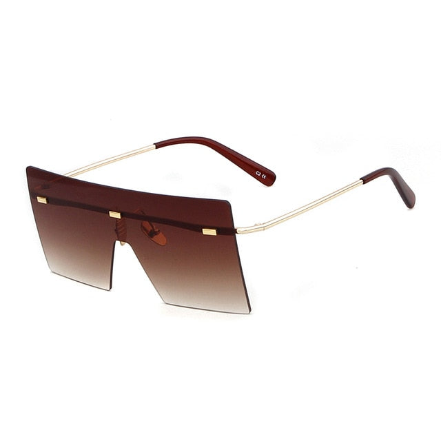Calanovella Oversized Frameless Sunglasses Women Brand Designer Retro