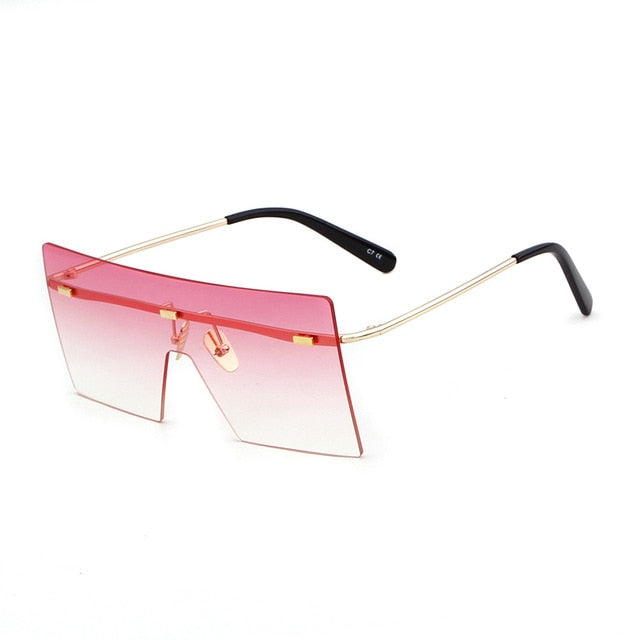 Calanovella Oversized Frameless Sunglasses Women Brand Designer Retro