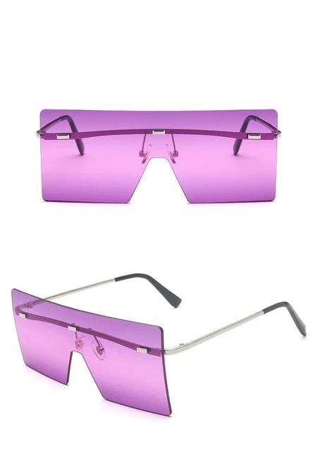 Calanovella Oversized Frameless Sunglasses Women Brand Designer Retro