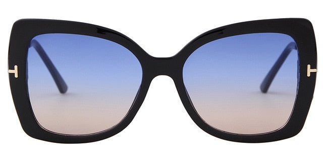 Calanovella Women Vintage Sunglasses Oversized Cat Eye Brand Design