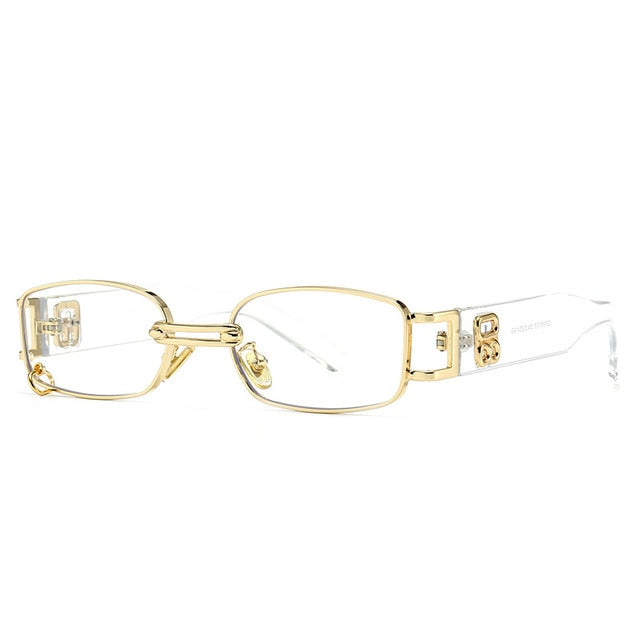 Calanovella Retro Cool Rectangle Sunglasses Men Brand Design Metal