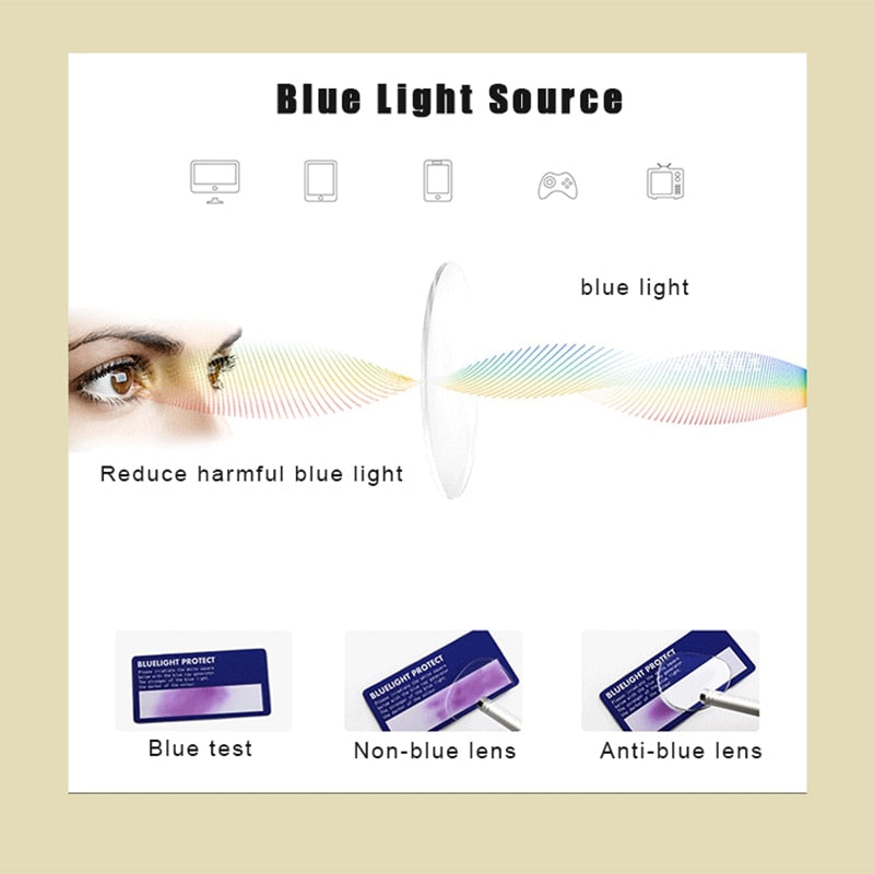 Calanovella Women Anti Blue Light Blocking Glasses Round Circle Lens