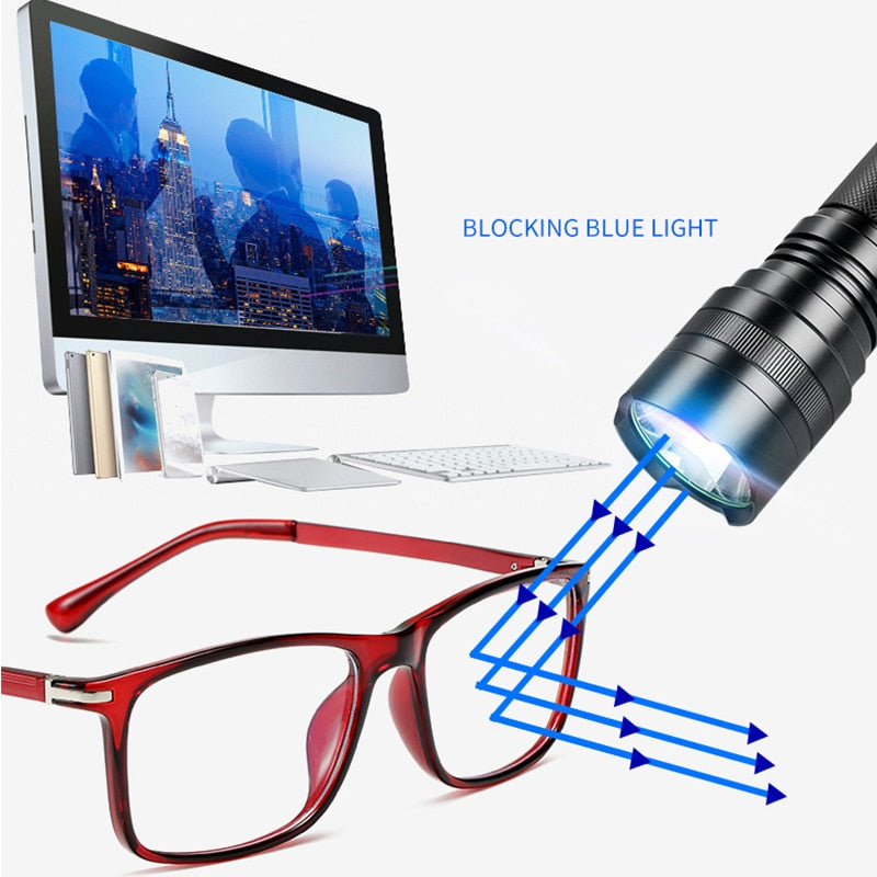Calanovella TR90 Anti Blue Light Blocking Glasses Men Women Rectangular Fashion Aluminum Magnesium Arm Optical Lens Tom Eyeglasses