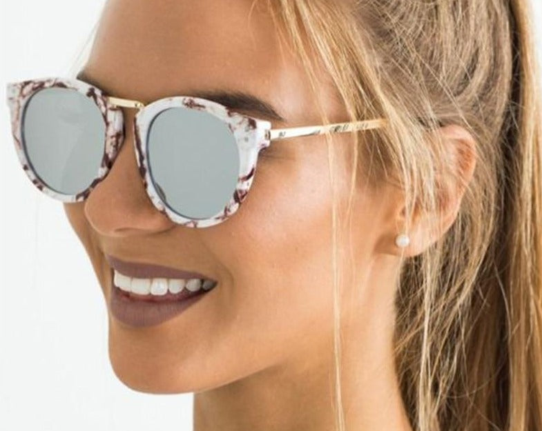 Calanovella Oversized Round Mirror Sunglasses Women Brand Designer