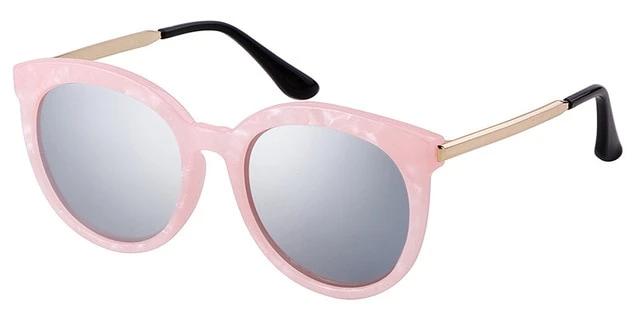 Calanovella Oversized Round Mirror Sunglasses Women Brand Designer
