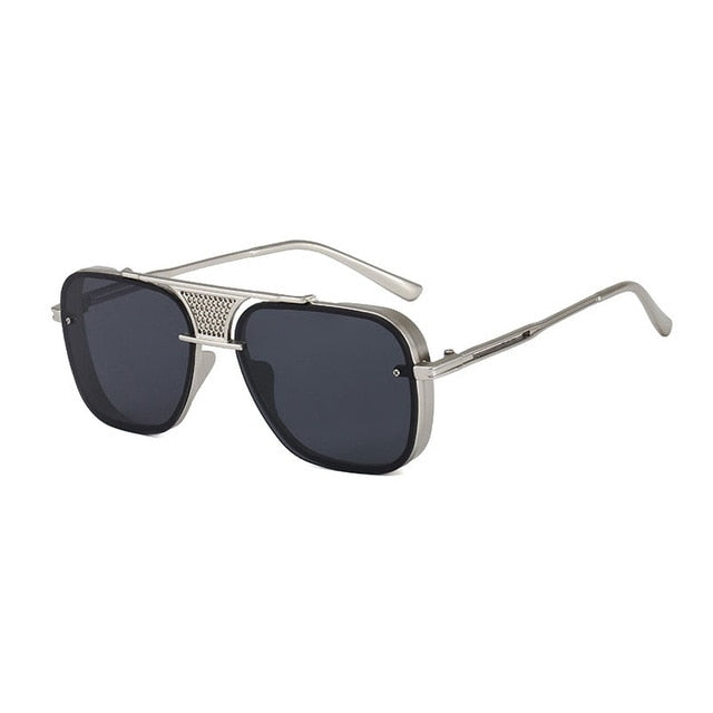 Calanovella Vintage Square Sunglasses Double Bridges Fashion Trending Men Sun Glasses black tea,gun blue,silver blue,black yellow,golden green,black red,golden gray,silver yellow,gun gray,silver gray 34.99 USD