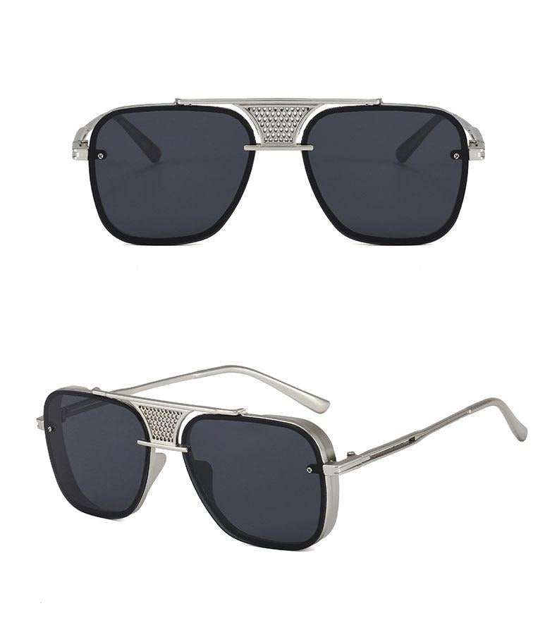 Calanovella Vintage Square Sunglasses Double Bridges Fashion Trending Men Sun Glasses black tea,gun blue,silver blue,black yellow,golden green,black red,golden gray,silver yellow,gun gray,silver gray 34.99 USD