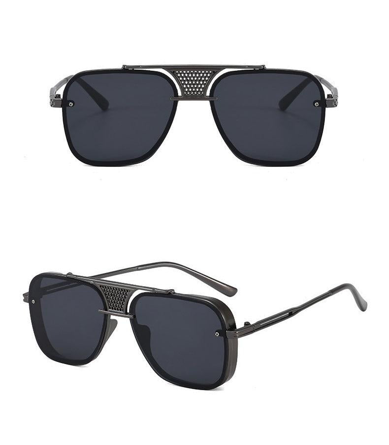 Calanovella Vintage Square Sunglasses Double Bridges Fashion Trending Men Sun Glasses black tea,gun blue,silver blue,black yellow,golden green,black red,golden gray,silver yellow,gun gray,silver gray 34.99 USD