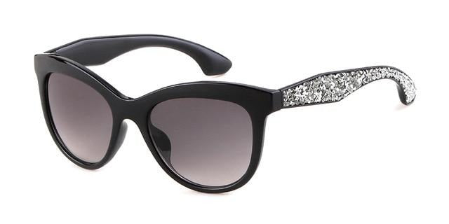 Calanovella Oversized Cat Eye Sunglasses for Women Retro Vintage Black Cateye Sun Glasses