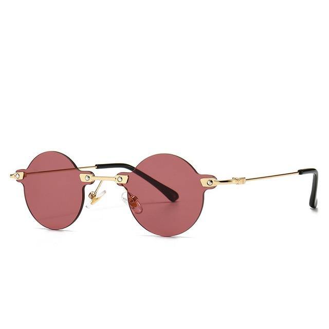 Calanovella Small Rimless Round Sunglasses Men Women Stylish Tiny Frameless Punk Oval Sun Glasses UV400 - Calanovella.com
