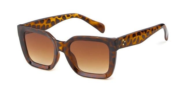 Calanovella Vintage Square Sunglasses for Women Retro Tortoiseshell
